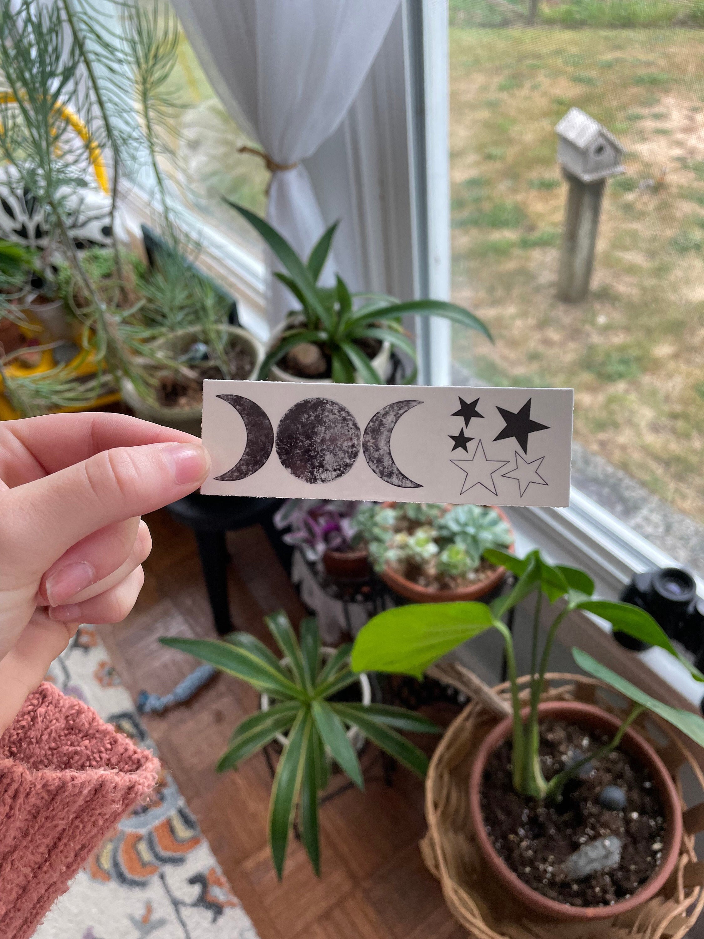 Moon Phase Tattoos Set of 2 Temporary Tattoos Stars | Etsy