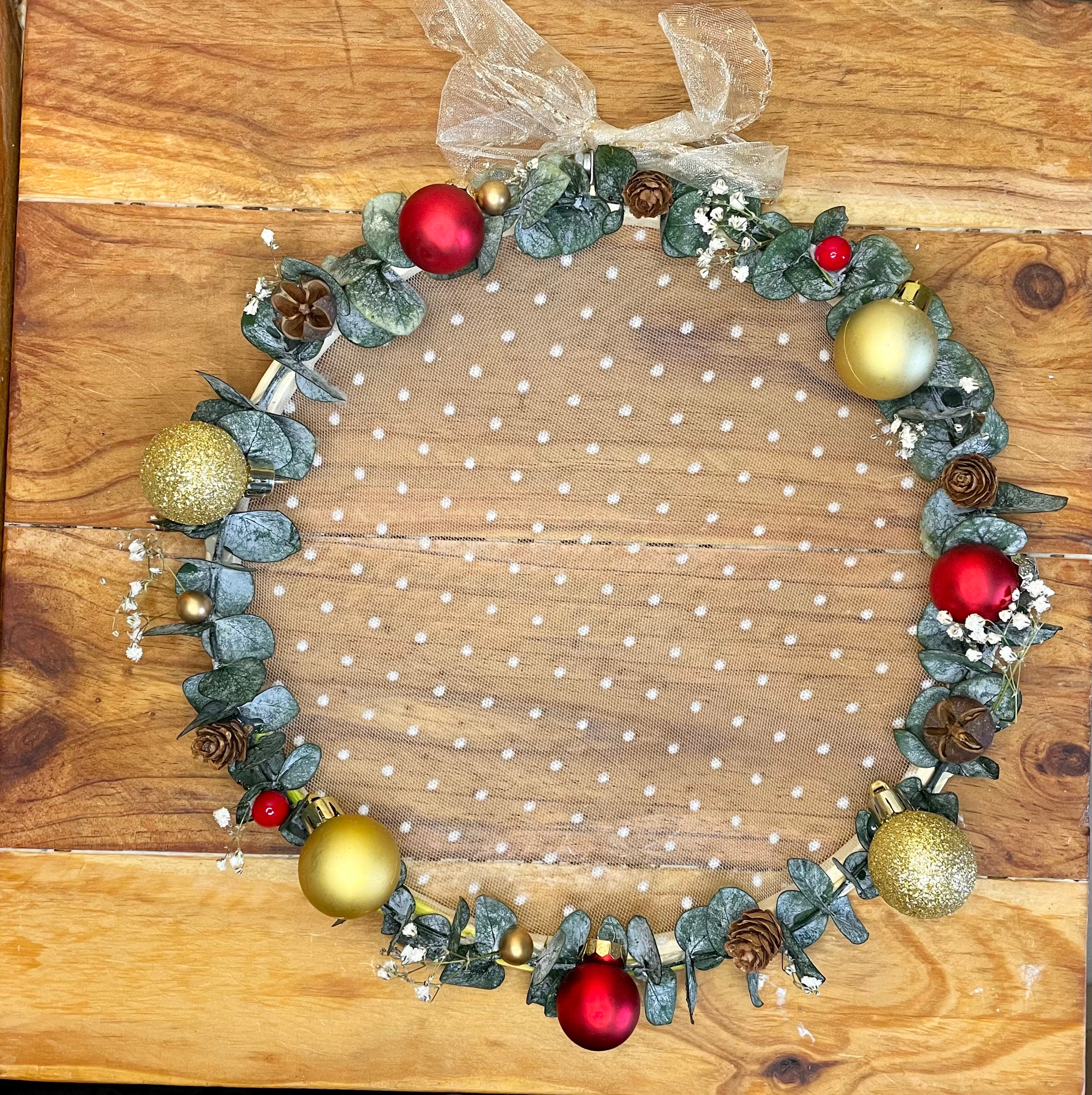 Couronne de Noël Fleurs Séchées