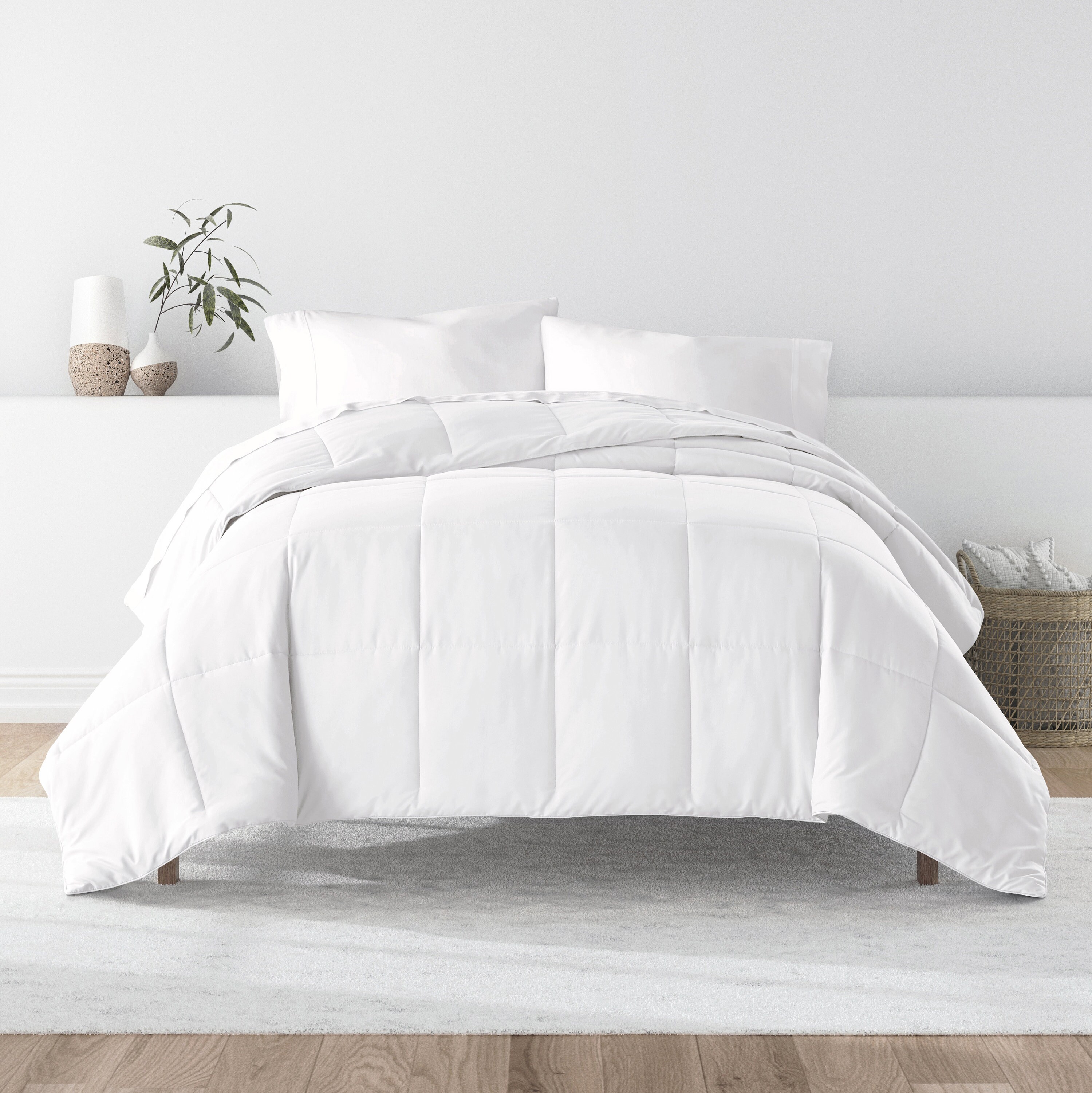 Best Oversized Natural Loft Comforter Stylish Farmhouse White Extra Thick  and Super Soft Extra Large Bedding