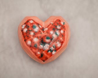 Heart trinket, Hand Painted, Glazed, Ceramic, faceted, Heart box, Gift for her, Heart, Gift