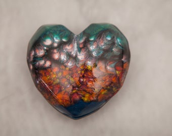 Heart trinket, Hand Painted, Glazed, Ceramic, faceted, Heart box, Gift for her, Heart, Gift