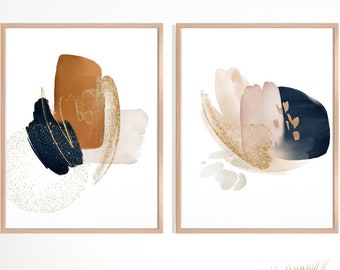 DIGITAL PRINTABLE "Manna" Set of 3 Watercolor Abstract Art Mid-Century Modern southwestern Minimalist Art Boho Instant Download