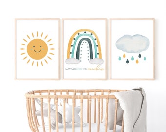 Stampe per la scuola materna del bambino arcobaleno per l'arredamento della scuola materna del neonato. Rainbow Baby Quote Sign Regalo per la mamma in attesa. Decorazioni per baby shower arcobaleno