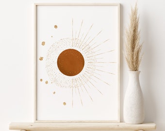 DIGITAL PRINTABLE "Sun" Terracotta Mid-Century Modern Art Watercolor Abstract Southwestern Minimalist Art Boho Instant Download
