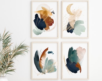 DIGITAL PRINTABLE "Wilderness" Set of 5 Watercolor Abstract Trendy Art Mid-Century Modern Southwestern Minimalist Boho Instant Download