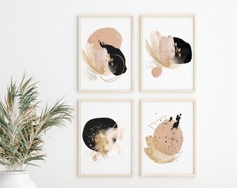 DIGITAL PRINTABLE "Blush" Set of 9 Watercolor Mid-Century Modern Minimalist Abstract Southwestern Trendy Boho Instant Download