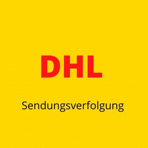 Peut inclure: Un fond jaune avec le logo DHL rouge et le texte "Sendungsverfolgung" en noir.