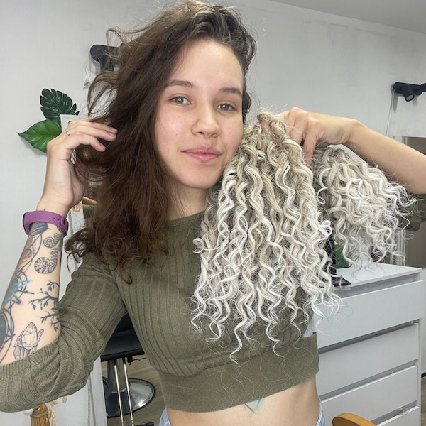 Curly dreads Dreadlocks wavy blond Short curly dreadlocks Dreadlock extensions Сold blond dreads Length 25 cm Frizzy dread Natural curls