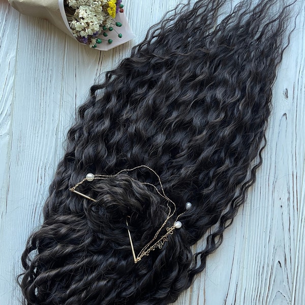 Synthetic crochet dreads extensions | Dark brown dread | Сurly brown dreadlocks | Natural curly dreadlock | Wavy dreadlock extensions DDP