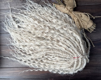 Curly blonde dreads | Wavy dreadlock extensions White crochet dreadlocks Boho de dreads Cool blonde dreadlocks Double ended dreads DE curly
