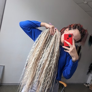 Blonde Synthetic Dreadlock Extensions: Curly Boho Braids