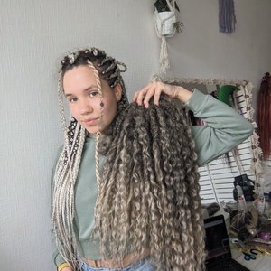 Curly Crochet Dreadlocks: Brown Ombre Synthetic Hair Extensions