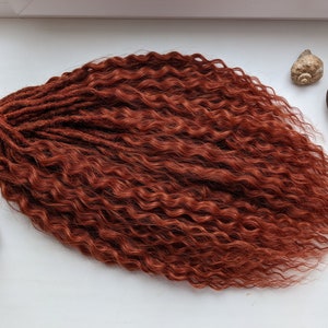 Redhead Wavy Dreads Ginger curly dreadlocks Synthetic crochet dreads extensions Natural curly dreadlocks Wavy dreads Fake hair extensions DE