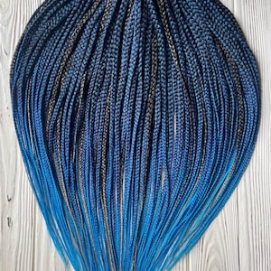 Tresses lisses synthétiques Tresses classiques Tresses de couleur naturelle Ombre du bleu foncé au bleu Extensions de tresse Extensions de cheveux DE SE