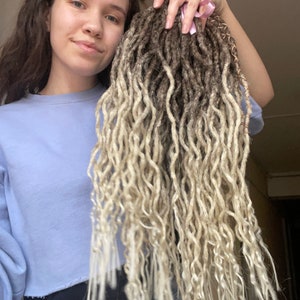 Synthetic crochet dreadlocks Wavy dreads Ombre Dreadlocks Curly dreadlocks Dreadlock extensions Pastel synthetic dreads Crochet curly dreads
