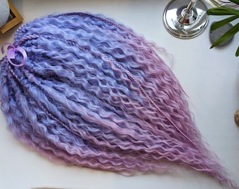 Purple Ombre Curly Dreads: Synthetic Crochet Braid Extensions