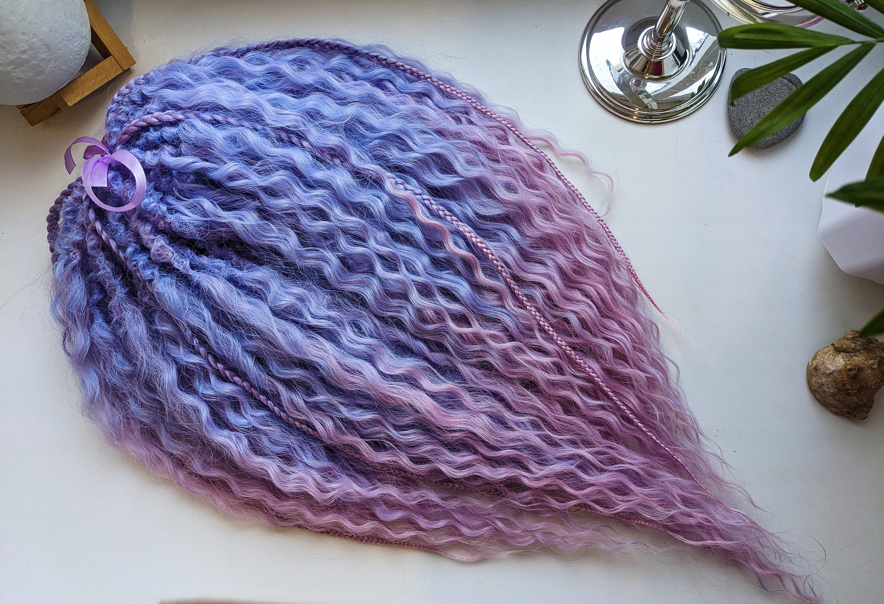 Purple Ombre Curly Dreads: Synthetic Crochet Braid Extensions - Etsy, image size:3000x2051