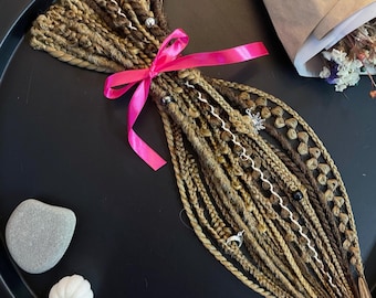 Synthetic dread clip-in | Brown dark blonde synthetic Hair | Dreadlocks for extensions | Boho style | Viking dreadlock | Brown SE locks