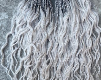 Blonde Ombre Curly DE Dreads: Bohemian Hair Extensions