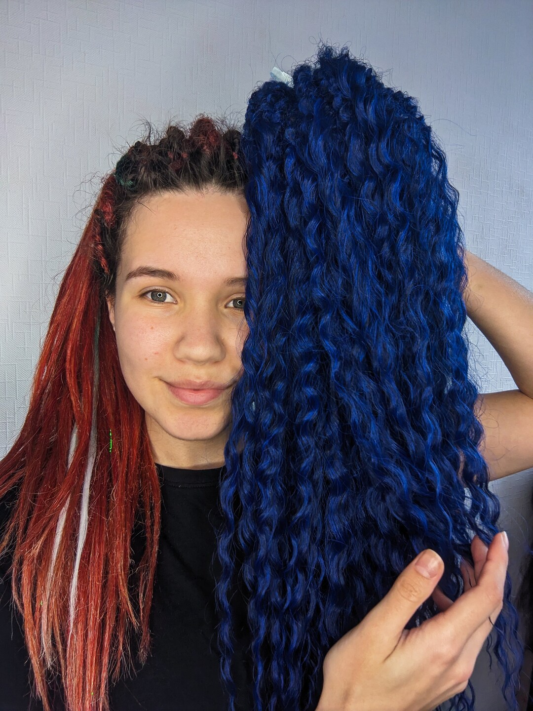 Curly Dreads Wavy Dread Extension Dark Blue Dreadlocks Etsy