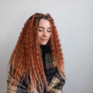 Curly dreads Copper curly dreads Redheads synthetic dreads double ended Dreadlocks ombre Fox dreads Boho de dreadlocks Dreadlock extensions