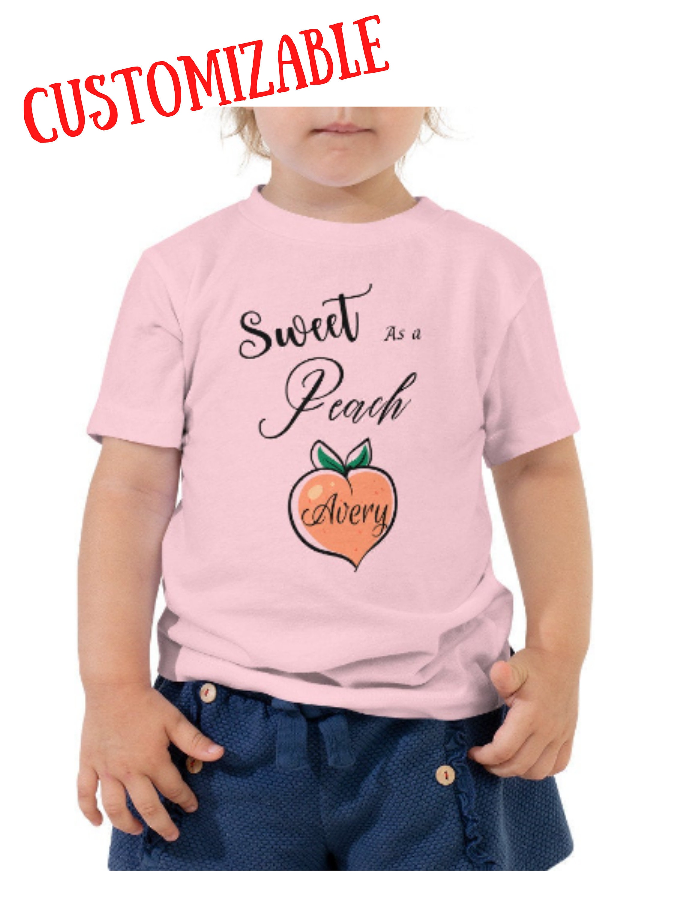 Sweet as a peach peach kids shirt birthday Toddler Short Etsy