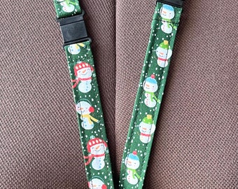 Jolly Christmas Green fabric: Breakaway lanyard, safety lanyard, ID badge lanyard, fabric lanyard, Key Fob Lanyard, Cruise Lanyard