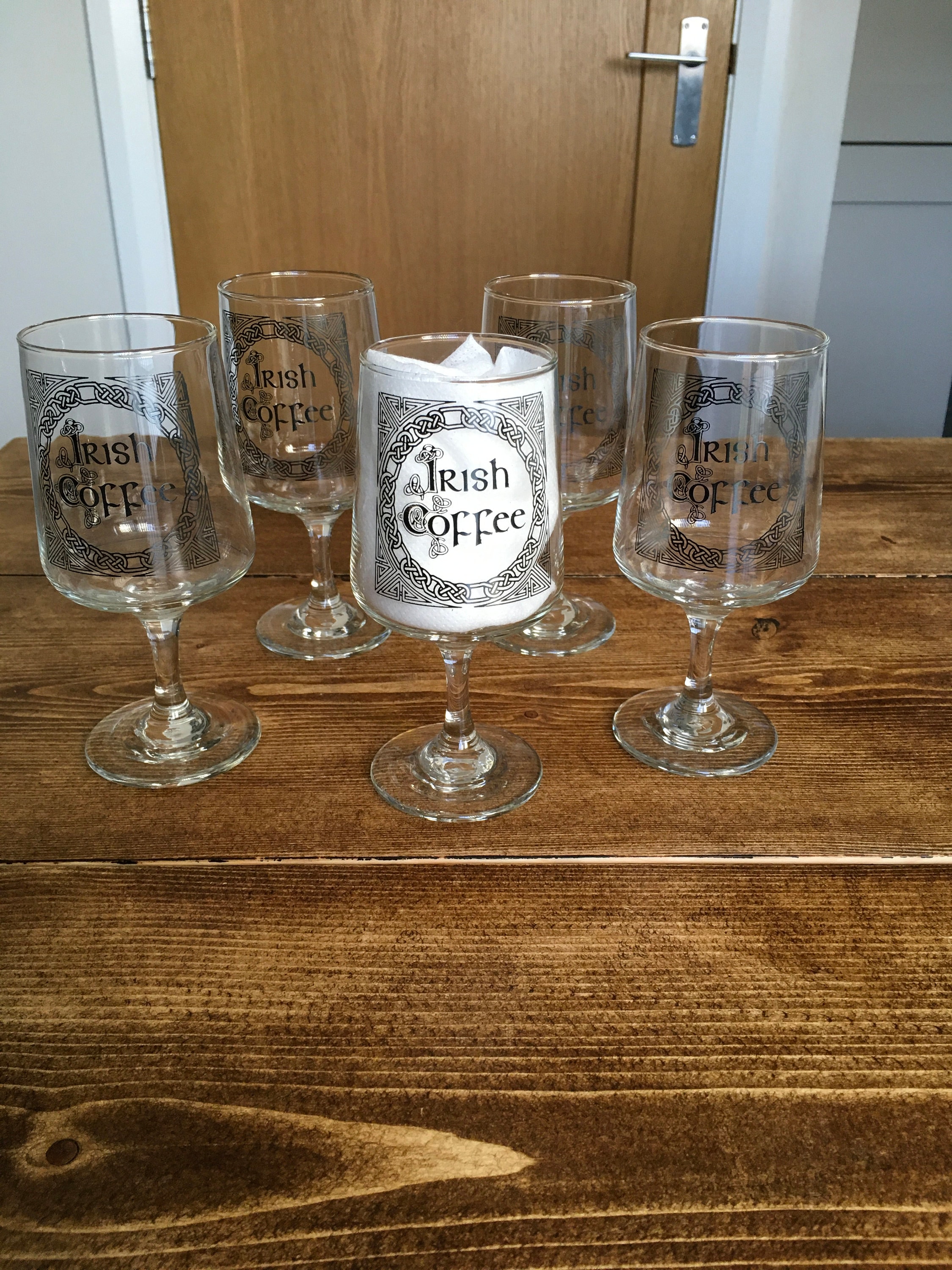 Details about   Irish Coffee or Ale Glasses set of 4 5 3/4" tall 