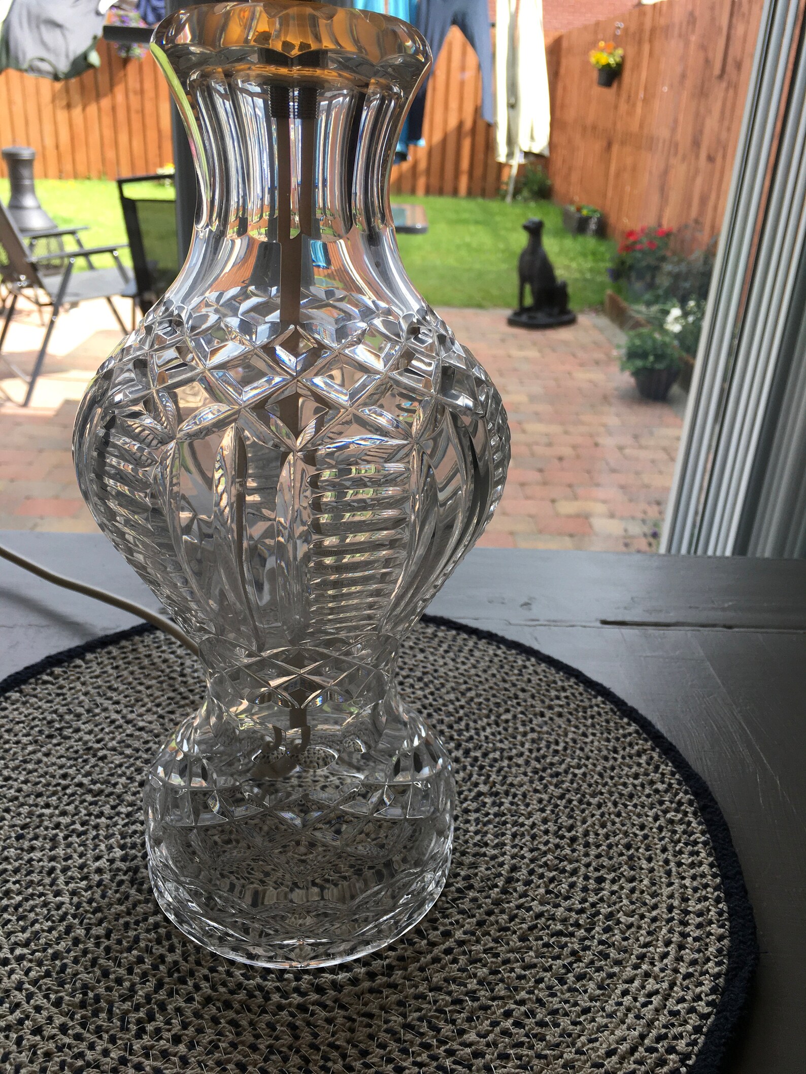 Large Tyrone Crystal Liffey Table Lamp with Shade Etsy