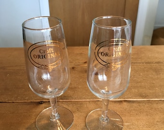 Pair of Vintage London Croft Original Sherry Glasses