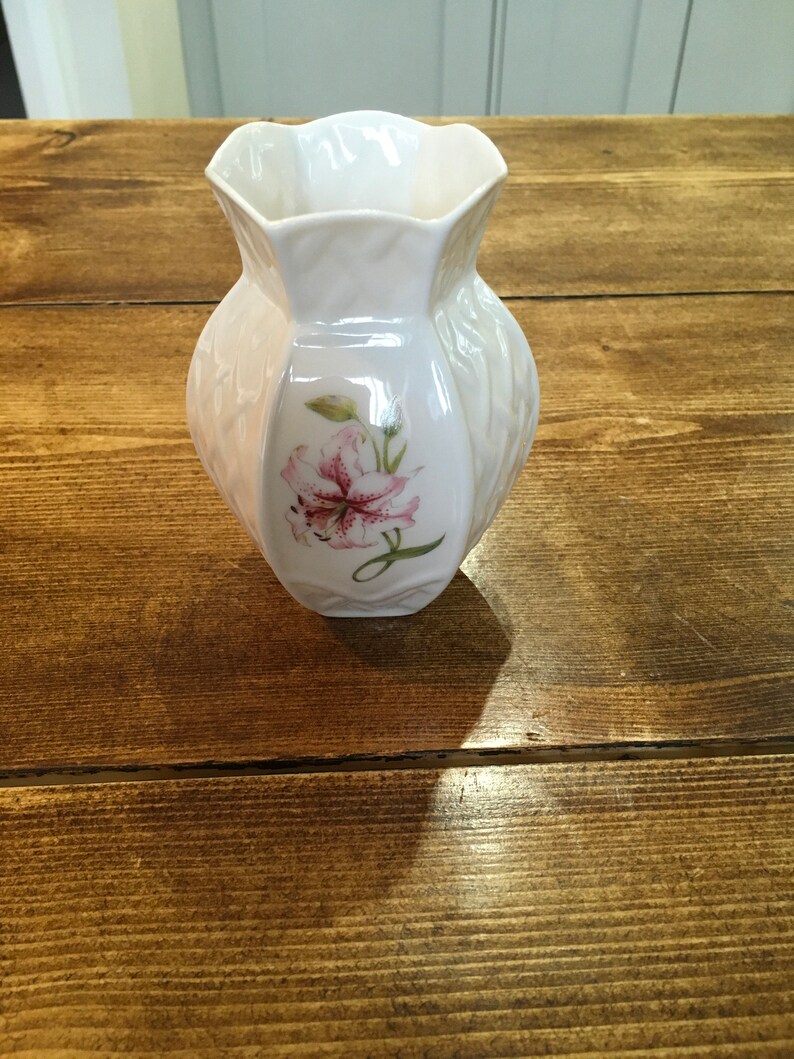 Belleek Bone China Country Trellis Violet Vase Etsy