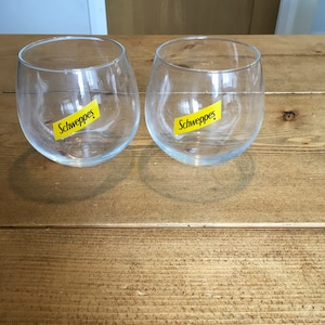 Two Collectable Schweppes Stemless Glasses