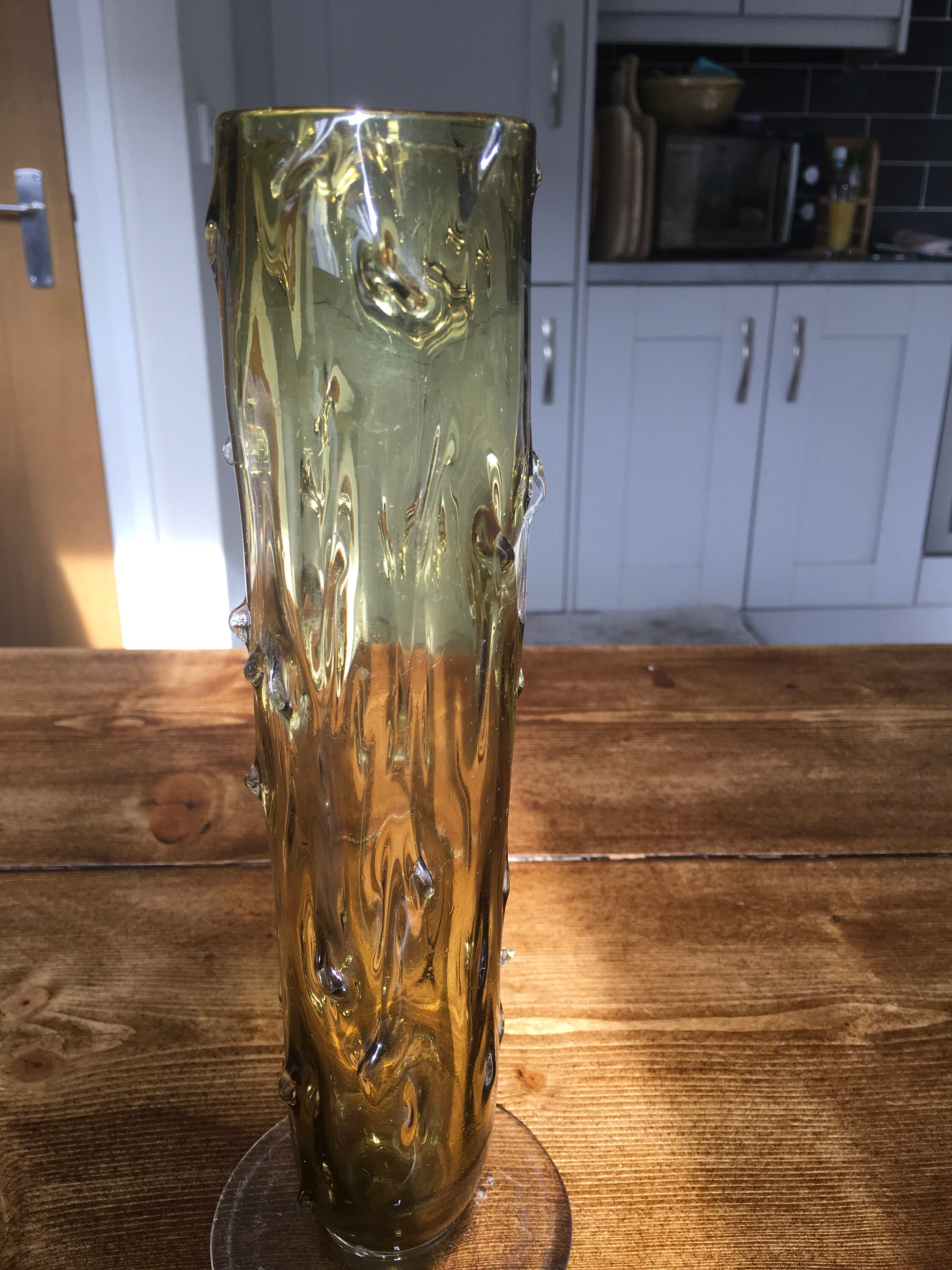 Vintage Drip Effect Art Glass Vase With Pontil Base 25.5 Cm Etsy UK
