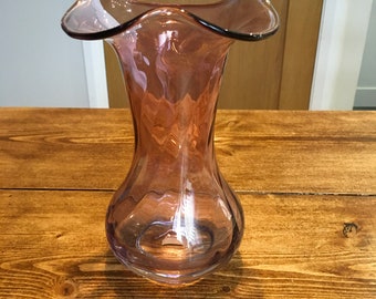 Lovely Glass Vase made by L R - Slovakia