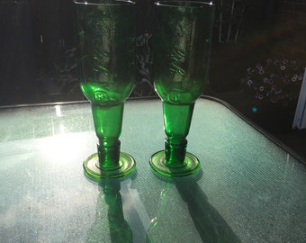 Pair of Collectable Grolsch Upside Down Drinking Glasses