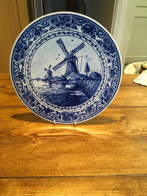 Gewend aan Onzeker Afvoer Vintage Delft Blauw Hand Painted Windmill Wall Plate 10 - Etsy Finland