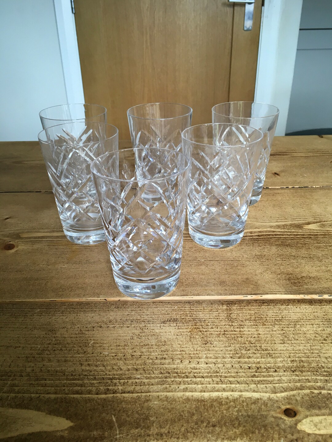 Six Crystal Juice Glasses Etsy