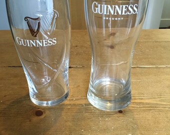 Two Guinness 16 oz  Glasses