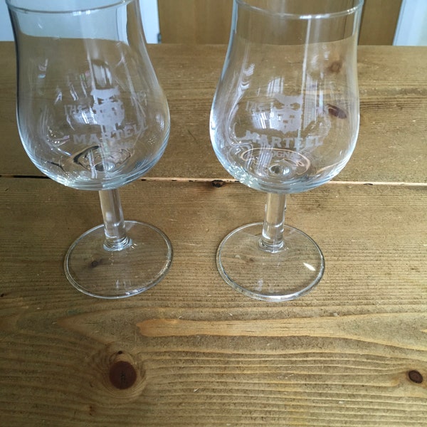 Pair of Martell Cognac Stemmed Glasses