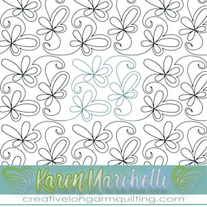 loopy flower longarm quilting digital design pattern edge to edge e2e panto pantograph computerized continuous line all over machine quilt