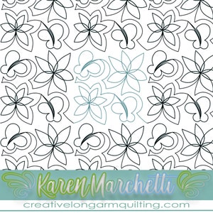 mod butterfly 01 longarm quilting digital design pattern edge to edge e2e pantograph computerize continuous line all over machine flower