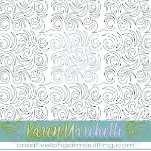 rooster tails longarm quilting digital design pattern edge to edge e2e panto pantograph computerized continuous line all over machine quilt