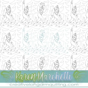 peace love squatch longarm quilting digital design pattern edge to edge e2e panto pantograph computerized continuous line machine quilt