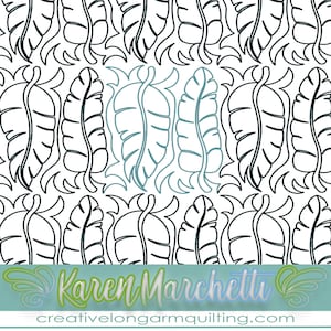 Peut inclure: Motif de feuilles tropicales en noir et blanc. Le motif est répété sur toute l'image. Les feuilles sont stylisées et ont un design simple. Le motif est parfait pour le quilting ou d'autres travaux d'artisanat textile.