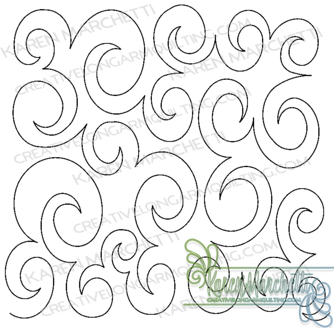 3sandes Digital Quilting Pattern Design Pantograph Longarm Etsy