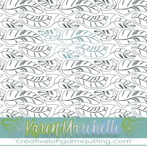 boho dreams 02 feather longarm quilt digital design pattern edge to edge e2e panto pantograph computerized continuous line all over machine
