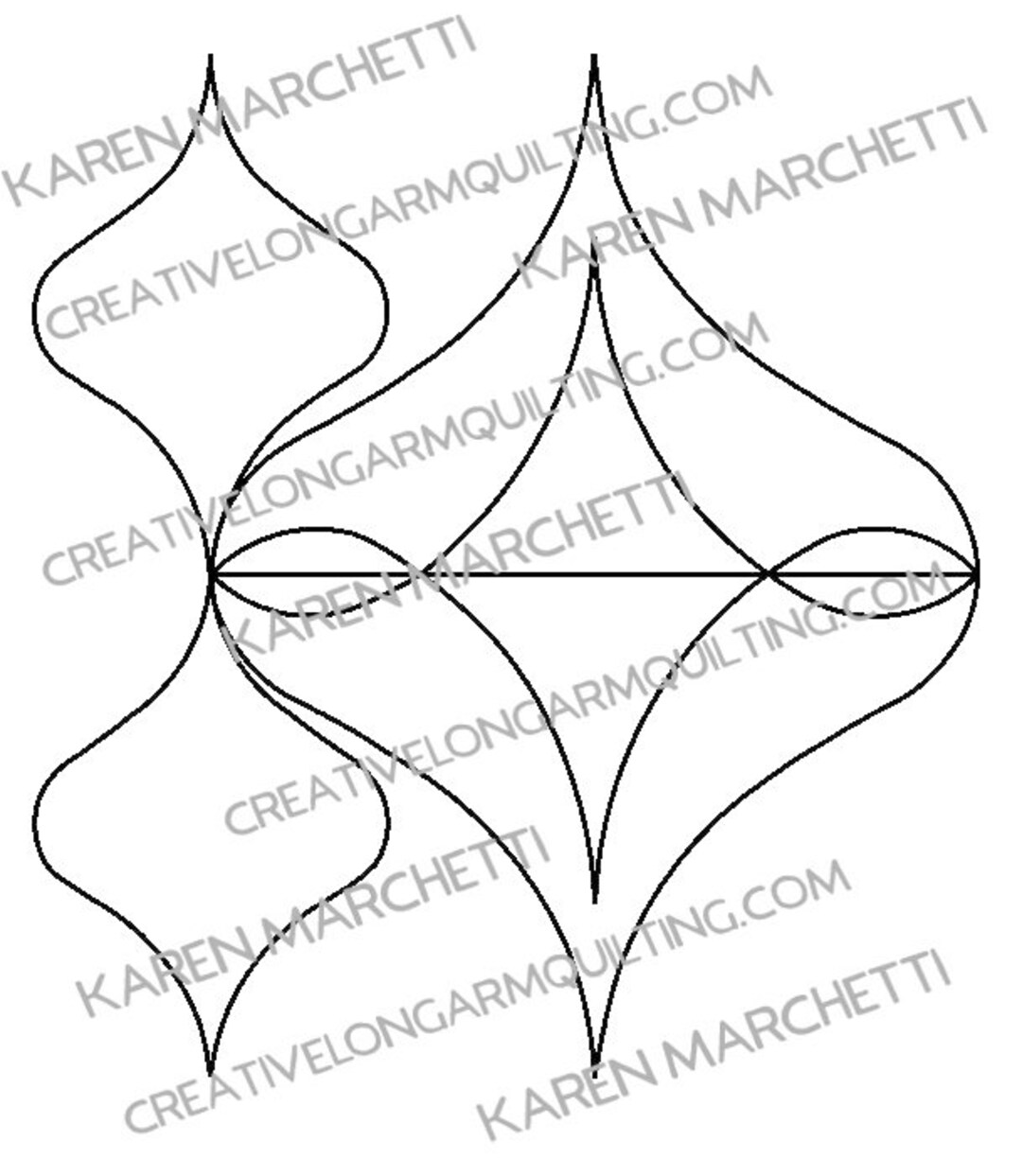 Ogee_2 Digital Quilting Pattern Design Pantograph Longarm Etsy