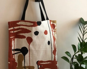 Bolsa de lino, tote bag con dibujo, shopper, cómoda bolsas, bolso de tela