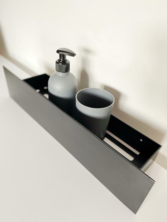 Metal Bathroom Shelf / Matte Black Minimalist Bathroom Accessory / Black  Modern Shower Shelf 