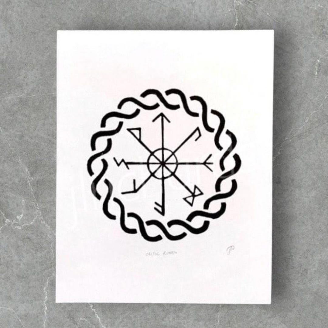 Celtic Runes Lino Print: Hand-printed Linocut Art - Etsy